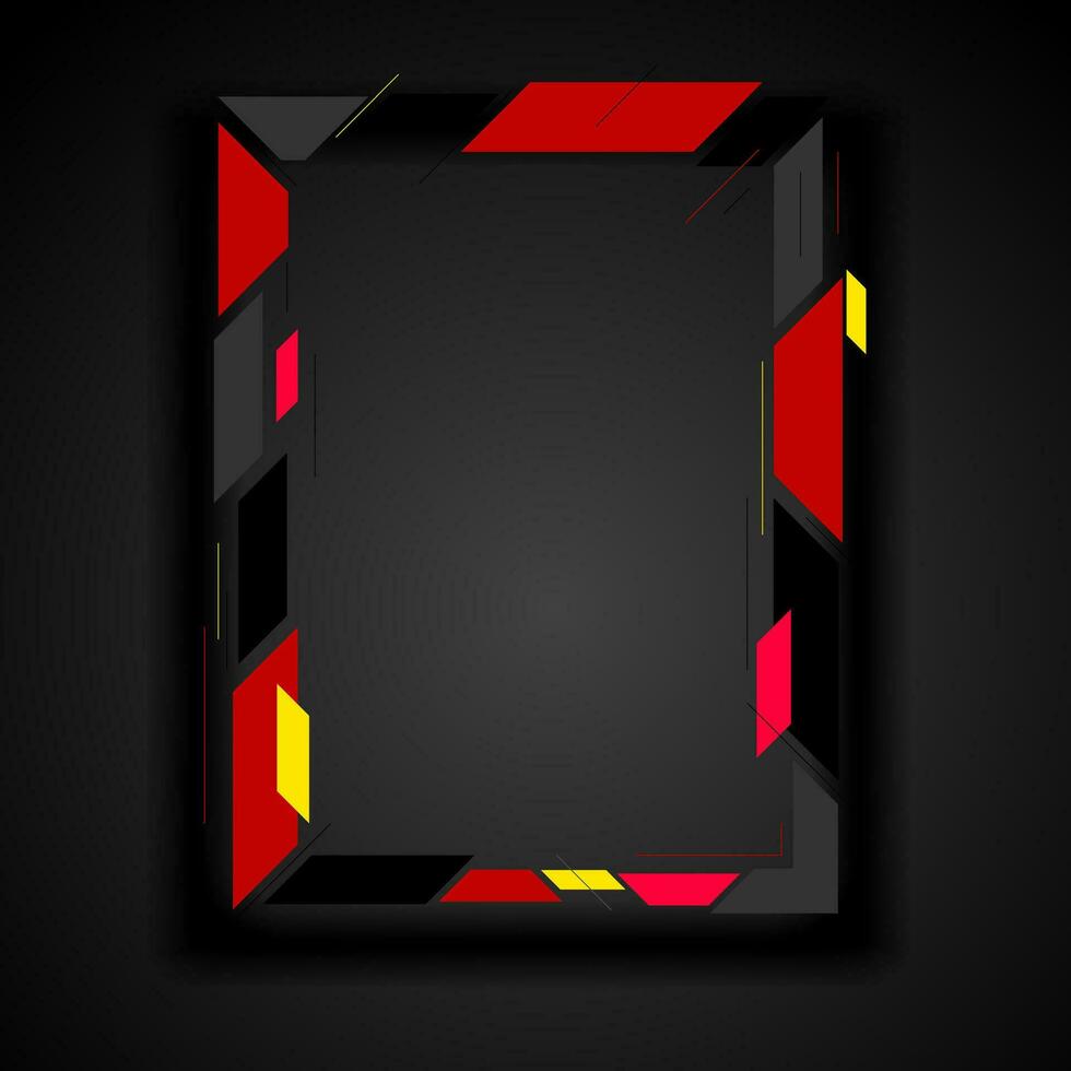 Red and black abstract geometric frame corporate background vector