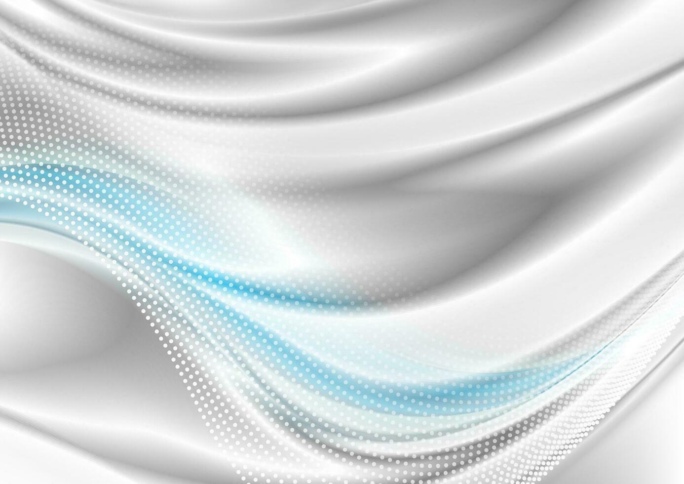 Blue grey tech futuristic waves abstract background vector