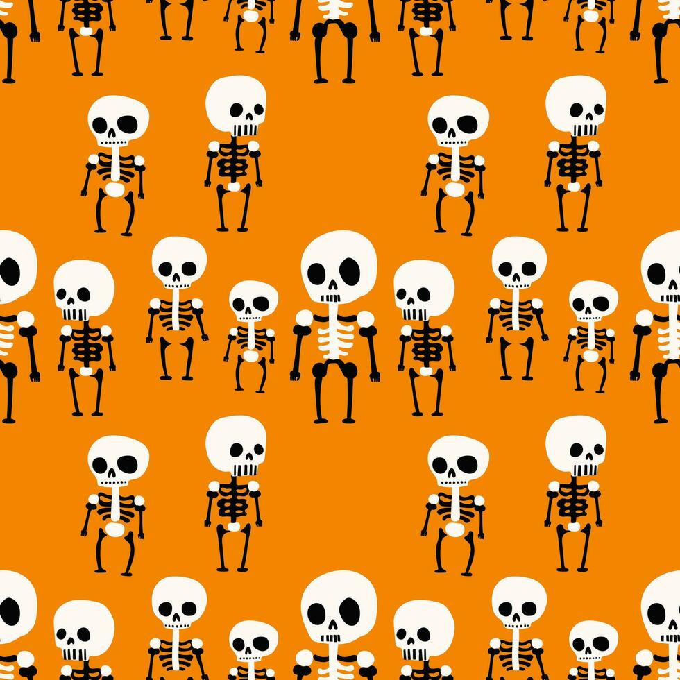 Seamless pattern, skillet, orange, vector