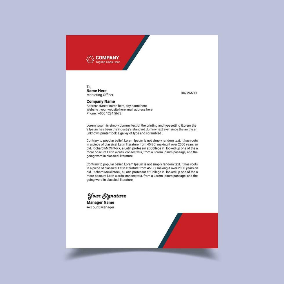Corporate Letterhead Template vector