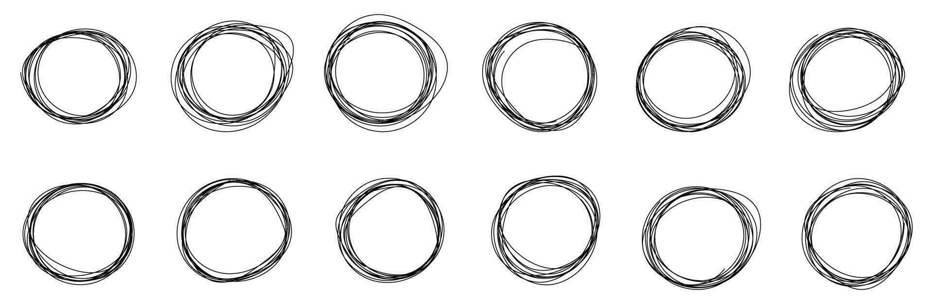grunge circle frame hand drawing vector