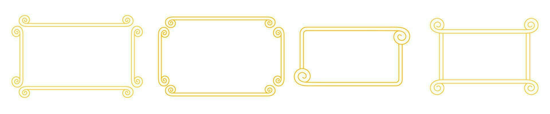 spiral ornamental vintage border frame vector