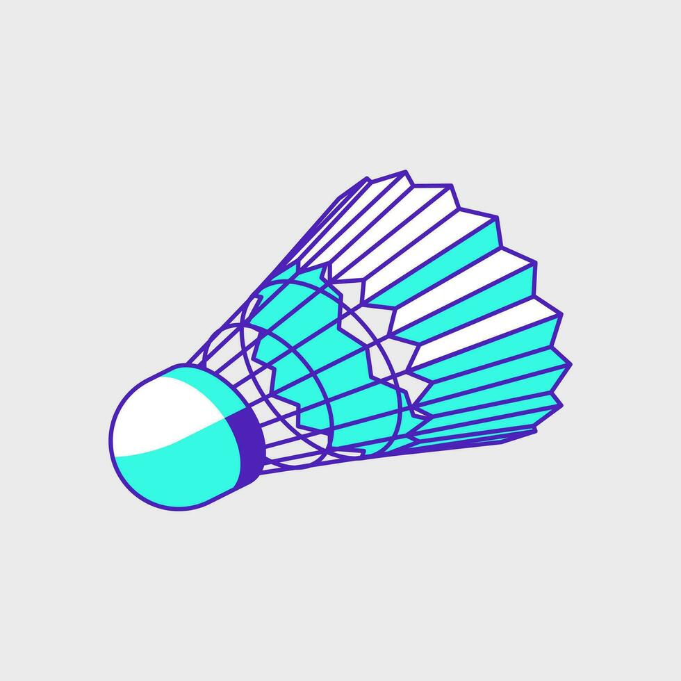 Shuttlecock birdie isometric vector illustration