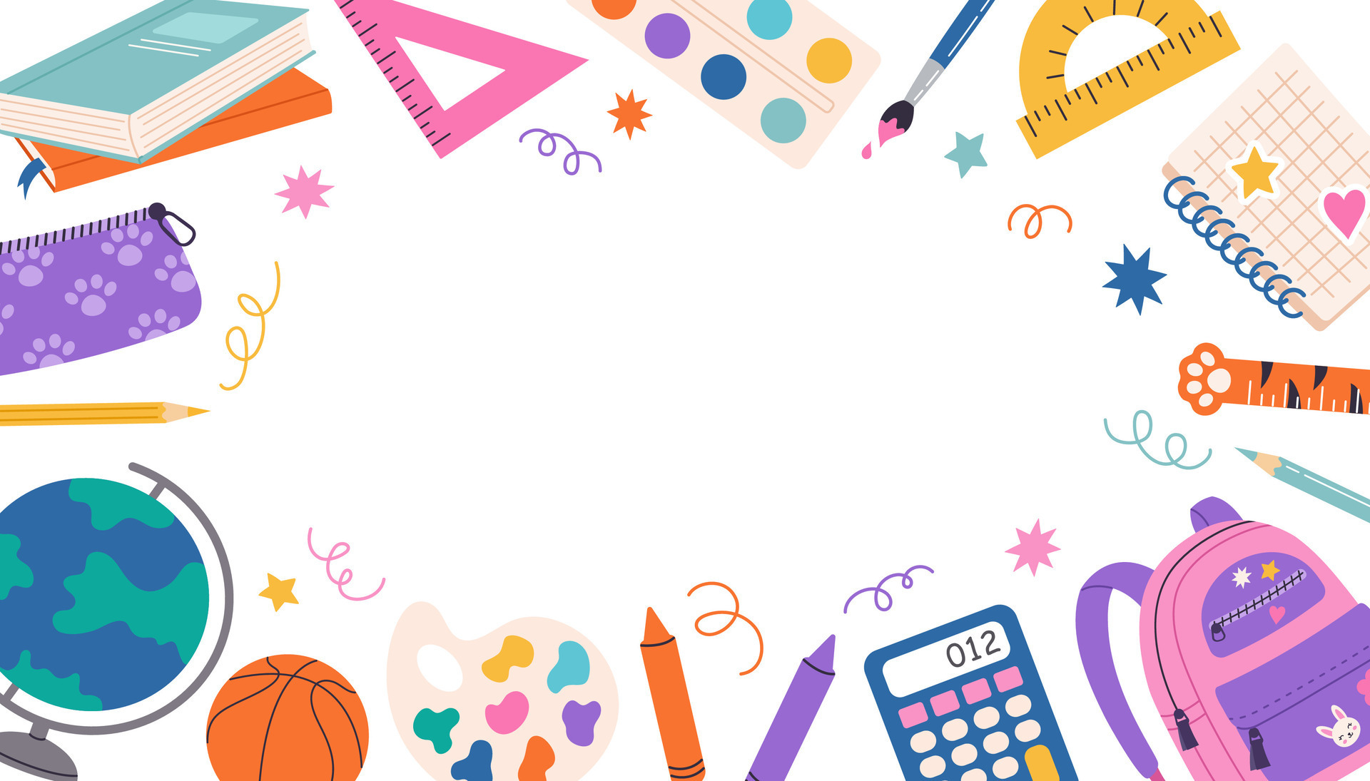 Back to school banner template flat cartoon hand draw illustration