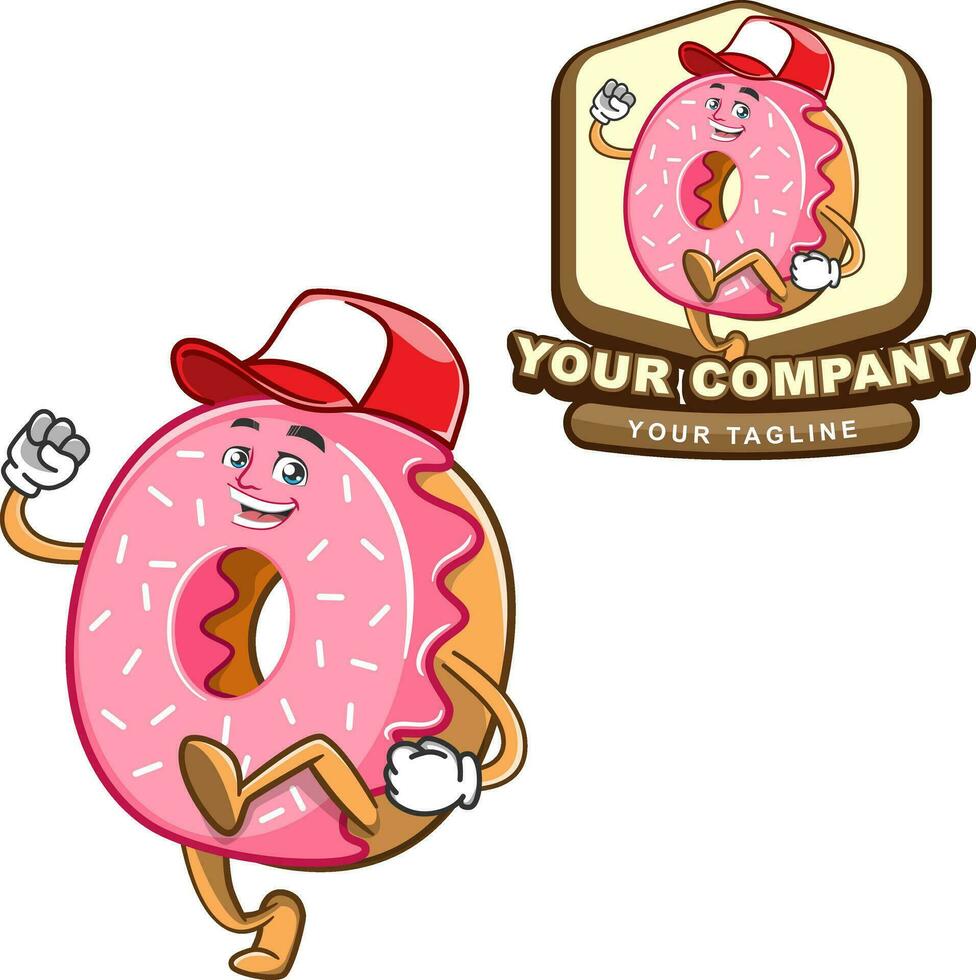 donut mascot logo template vector