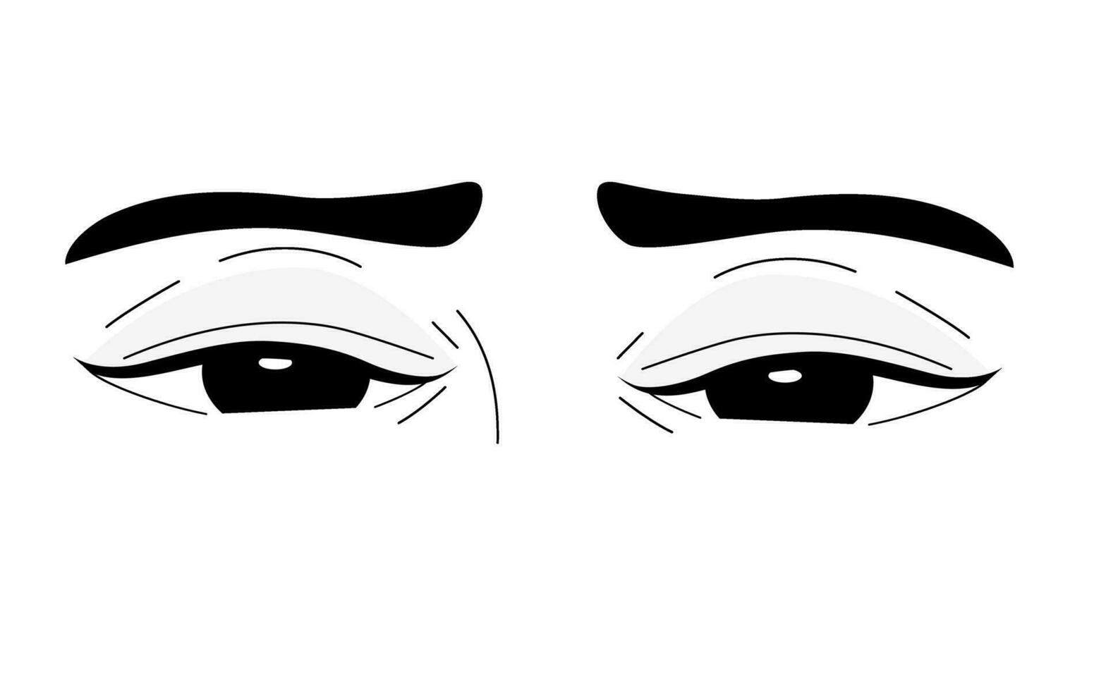 Illustration of human's sad eyes. vector