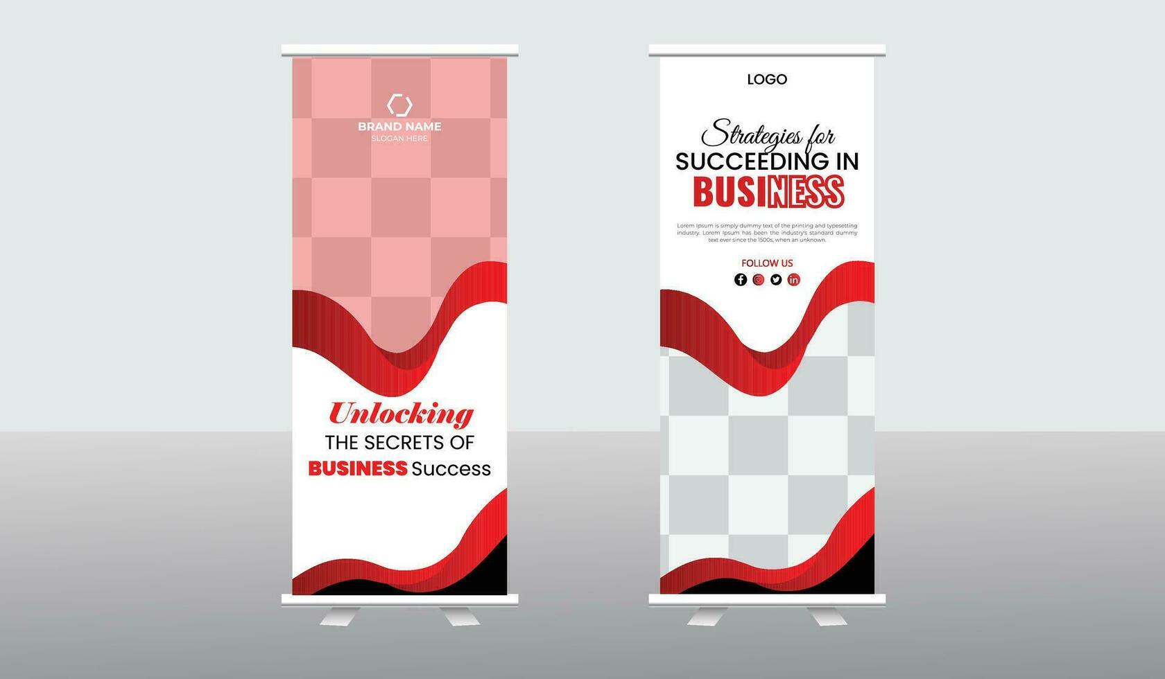 Minimal Business Roll Up Banner Design vector