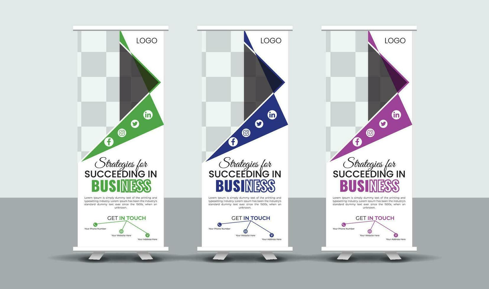 Creative Business Roll Up Banner Design vector
