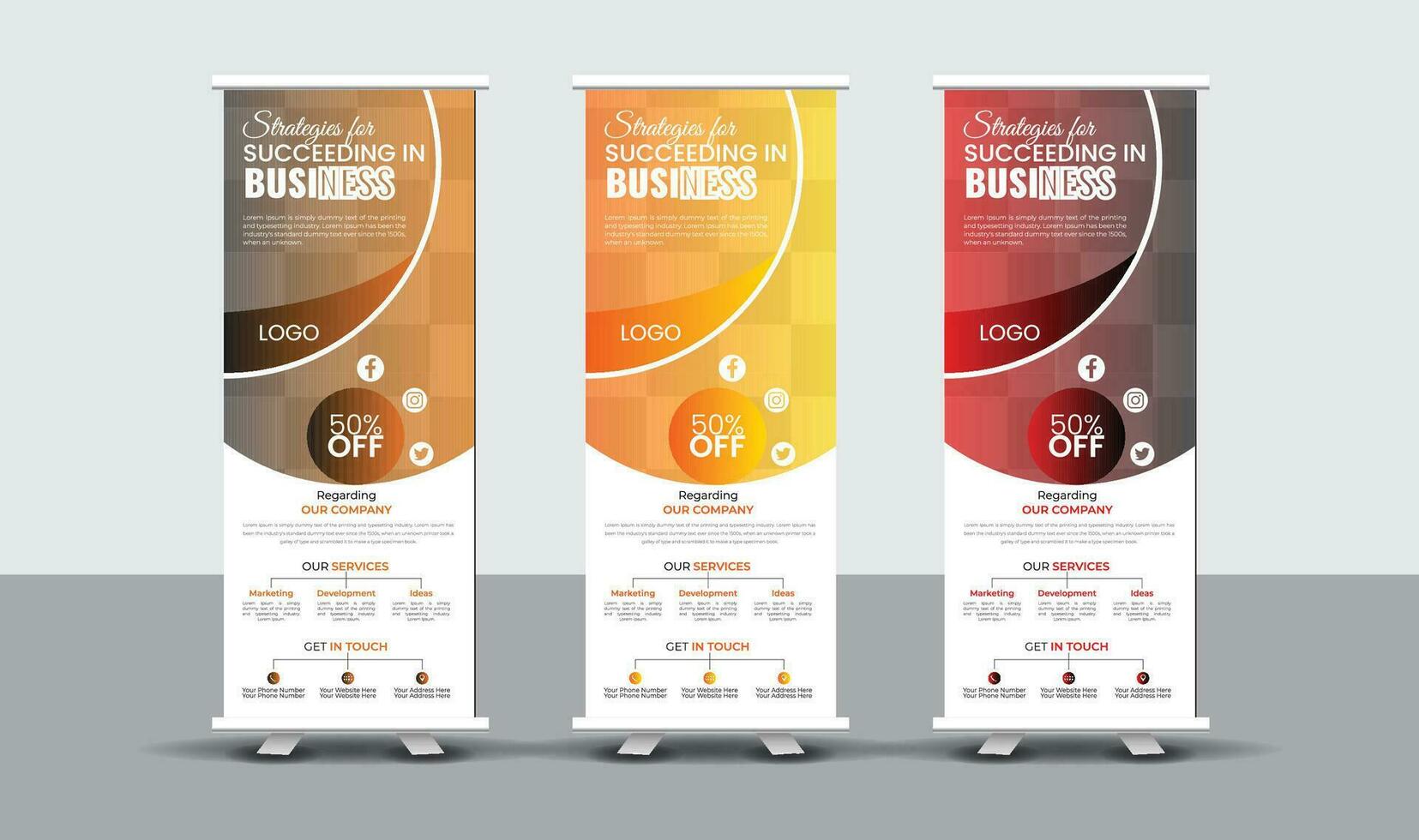 Corporate Business Roll Up Banner Design vector
