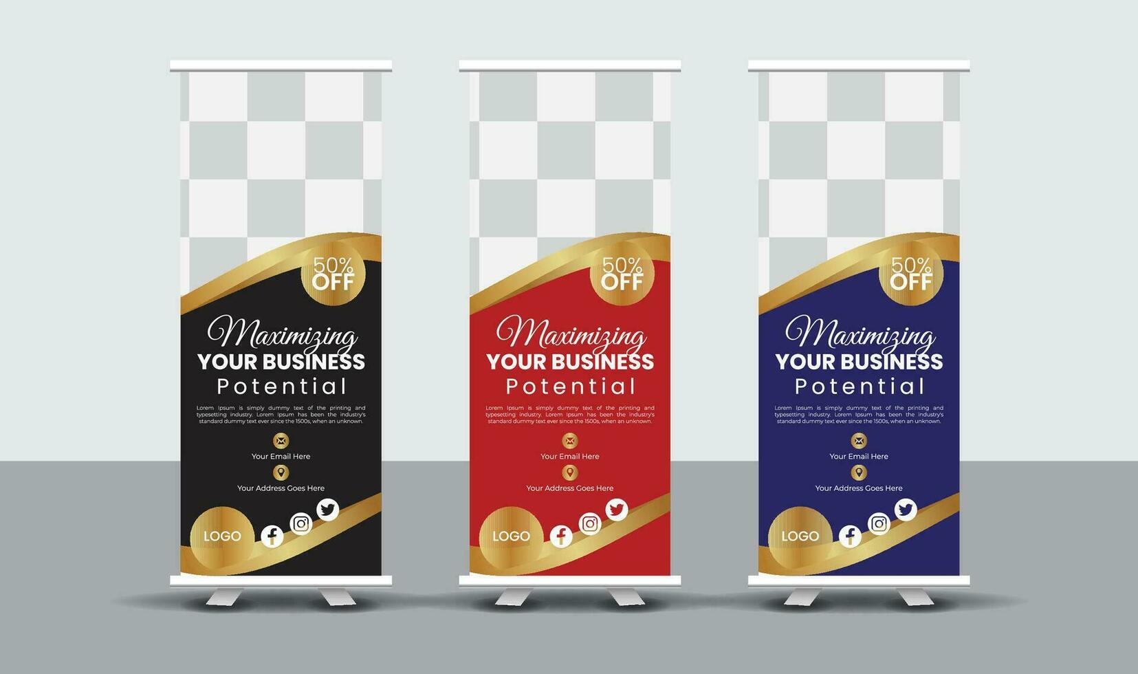 Creative Business Roll Up Banner Design vector