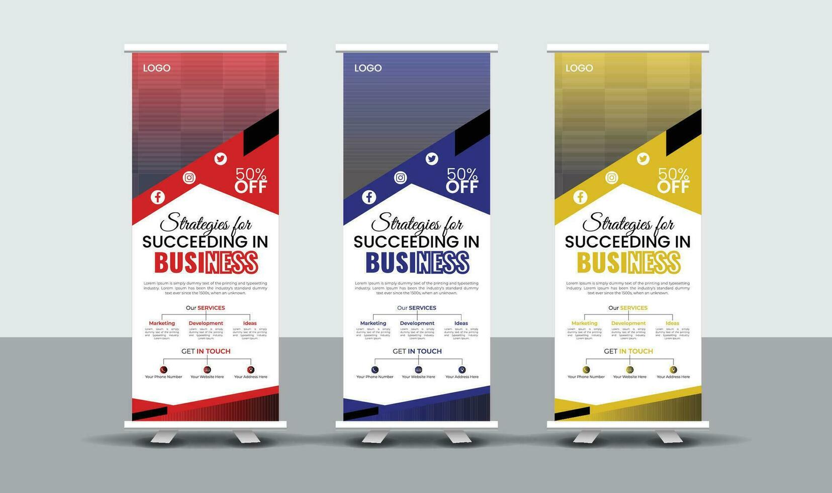 Corporate Business Roll Up Banner Design vector