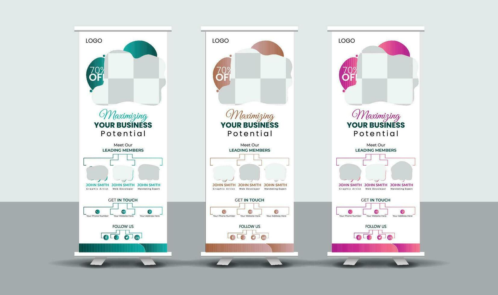 Minimal Business Roll Up Banner Design vector