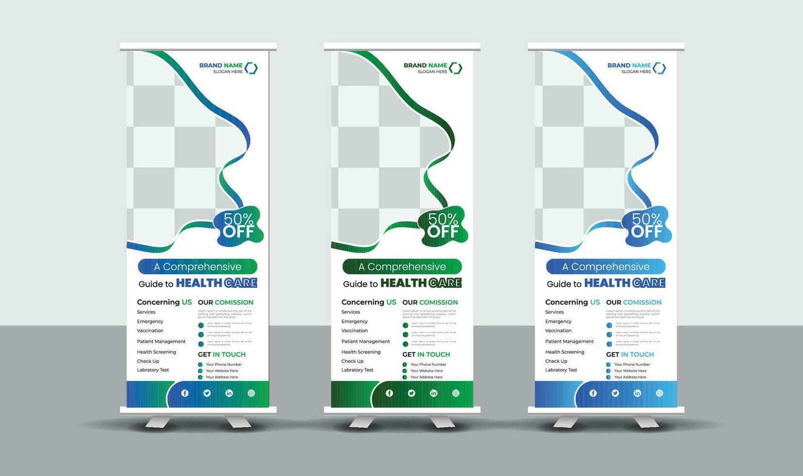Creative Medical Roll Up Banner Design vector