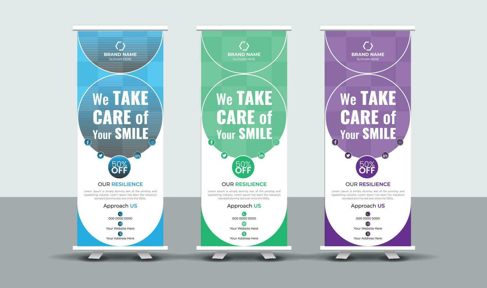 Creative Medical Roll Up Banner Design vector