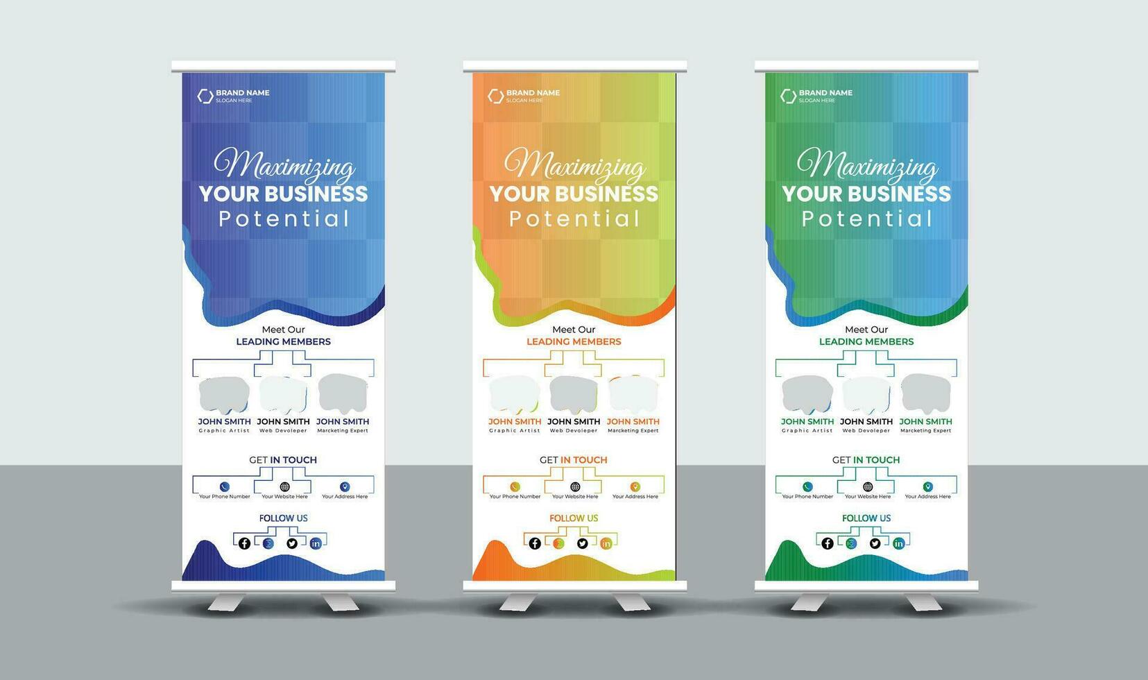 Trendy Business Roll Up Banner Design vector