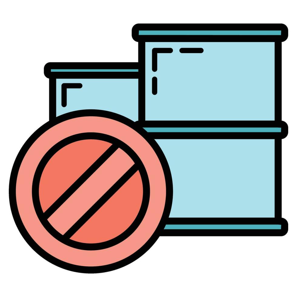 Stop use barrel oil industry, world oil pollution by petroleum concept icon, green eco earth cartoon flat vector illustration, isolated on black.