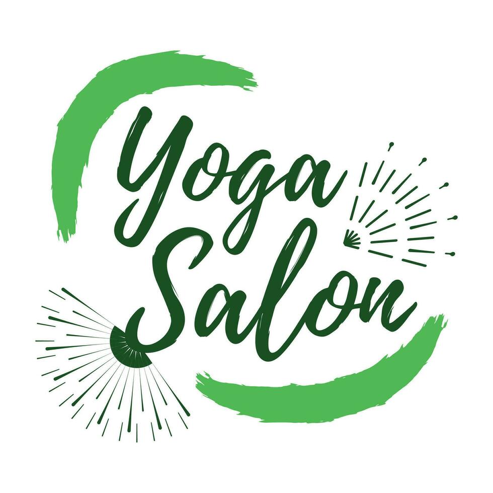 Yoga Salon label. Eco style and Wellness Life. Healthy Lifestyle badges. Vector illustration icon with Sunburst