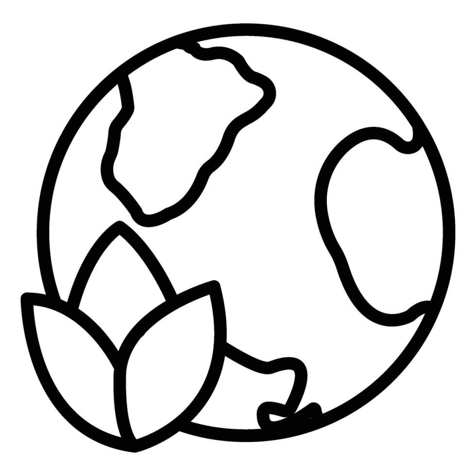 Eco friendly alternative energy source and waste recycling icon, concept green eco earth black simple flat vector illustration, isolated on white.