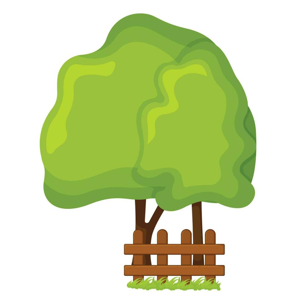 concepto árbol orgánico natural pino y abeto bosque con cerca icono vector ilustración botánico gráfico madera paisaje, aislado en blanco.