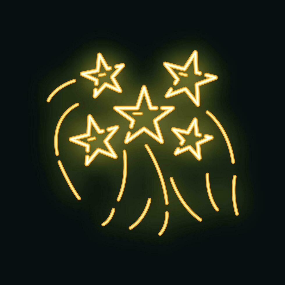 Concept happy new year, merry christmas decoration icon, neon glow xmas label holiday winter time flat vector illustration, isolated on black.
