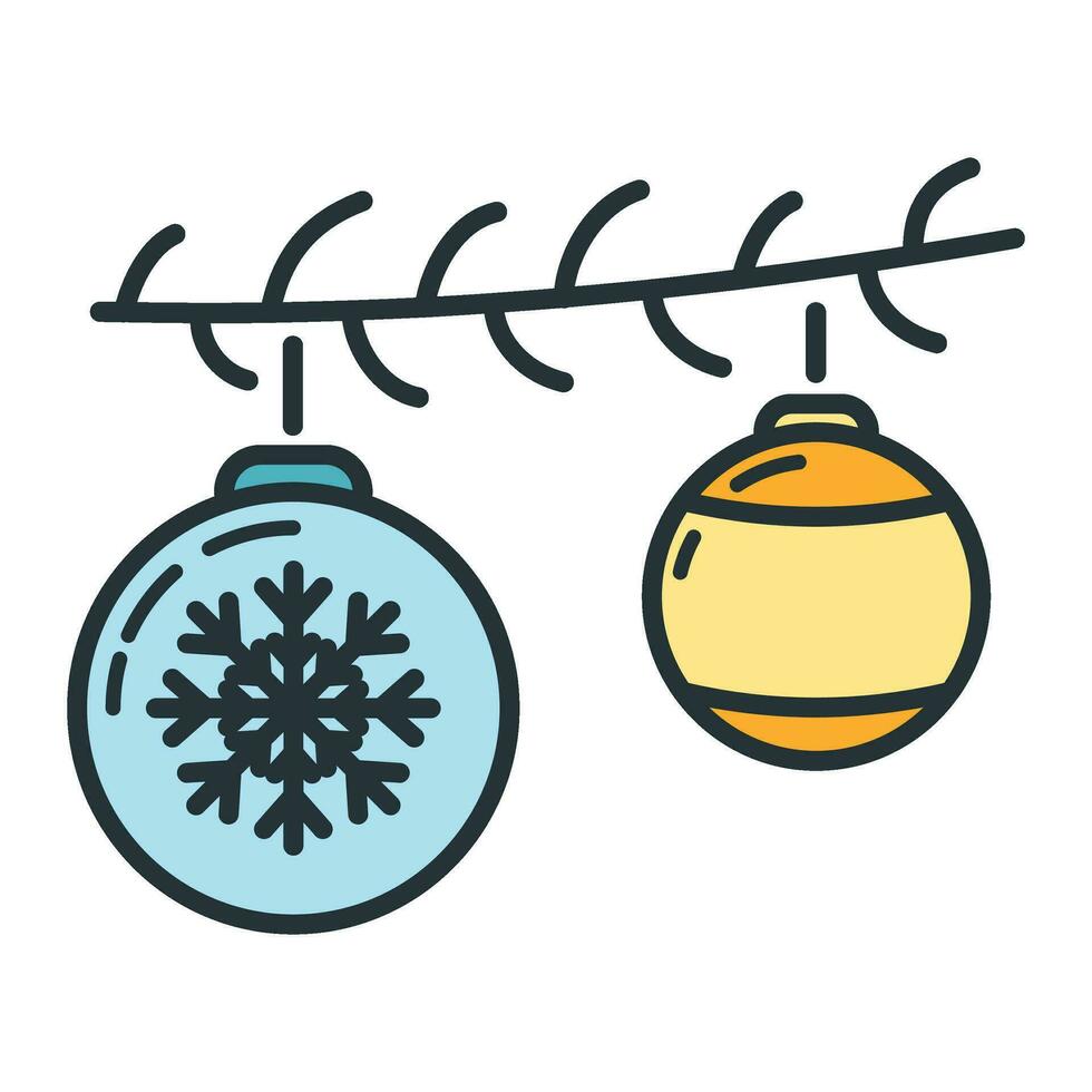 concepto contento nuevo año, alegre Navidad juguete icono, dibujos animados Navidad etiqueta fiesta invierno hora plano vector ilustración, aislado en blanco.