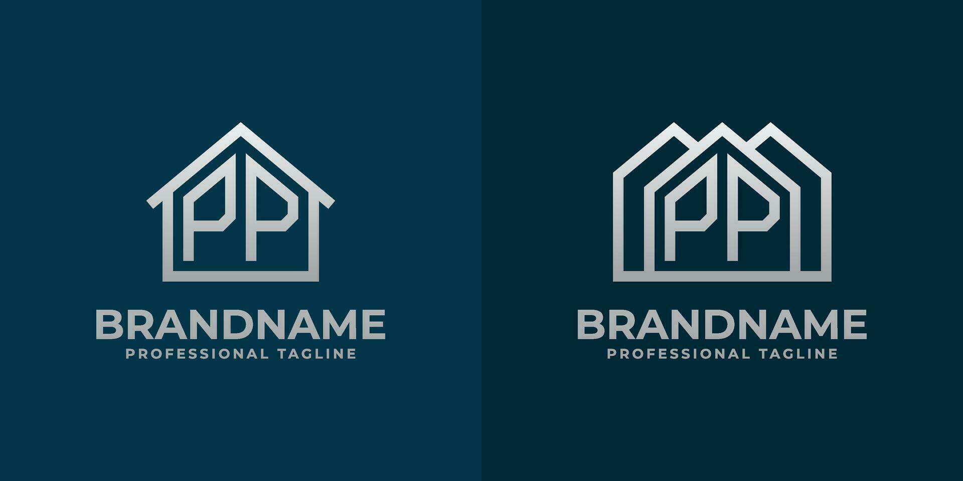 Letter PP Home Logo Set. Suitable for any business related to house, real estate, construction, interior with PP initials. vector