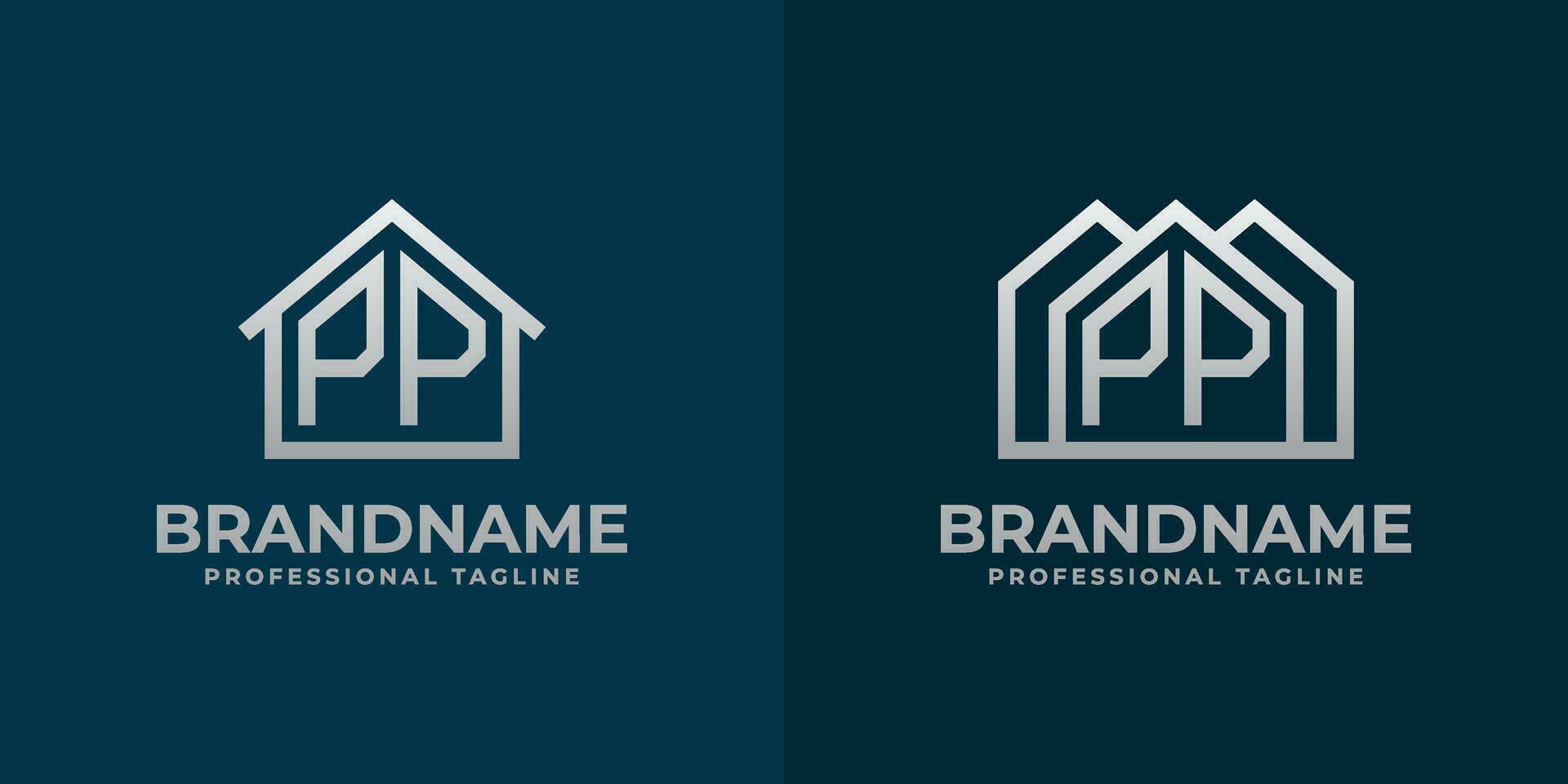 Letter PP Home Logo Set. Suitable for any business related to house, real estate, construction, interior with PP initials. vector