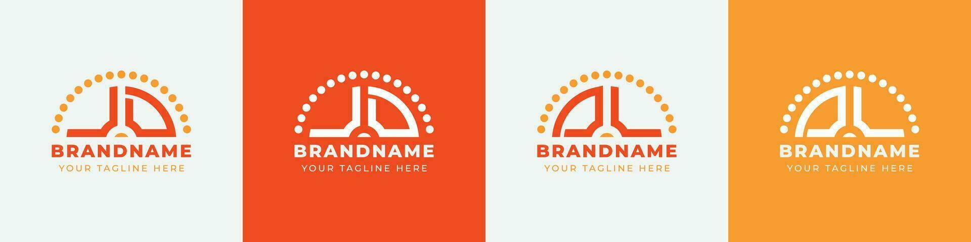 Letter DU and UD or DV and VD Sunrise  Logo Set, suitable for any business with DU, UD, DV, VD initials. vector