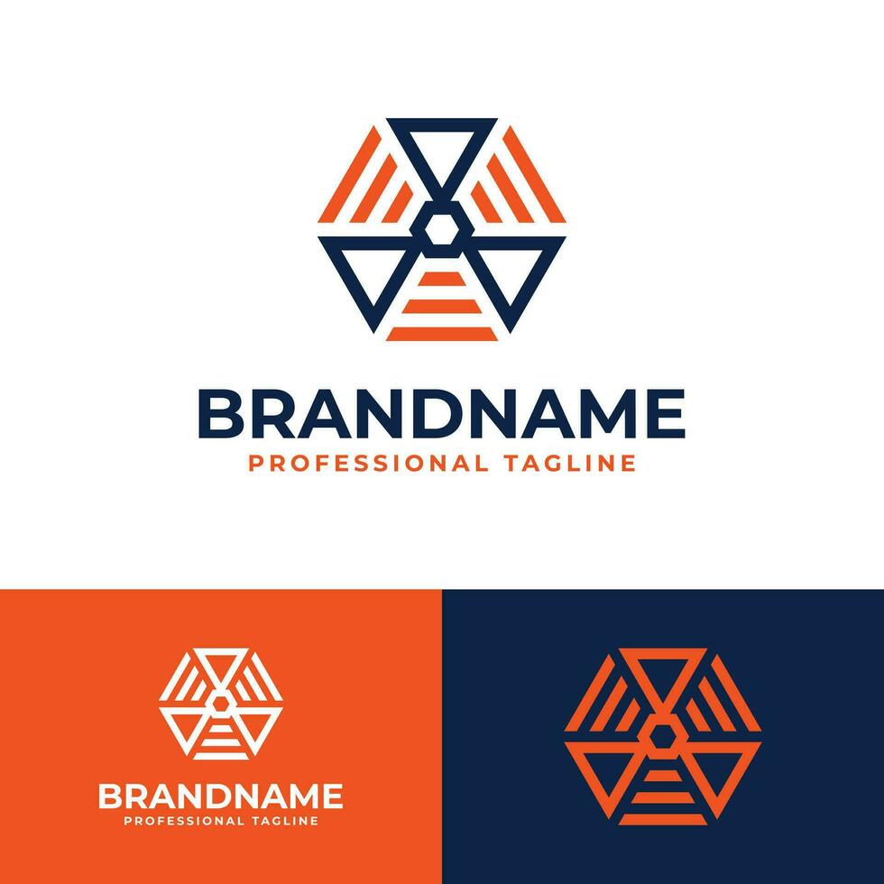 Hexagonal Nuclear Signal Logo, suitable for business related to nuclear and signal. vector