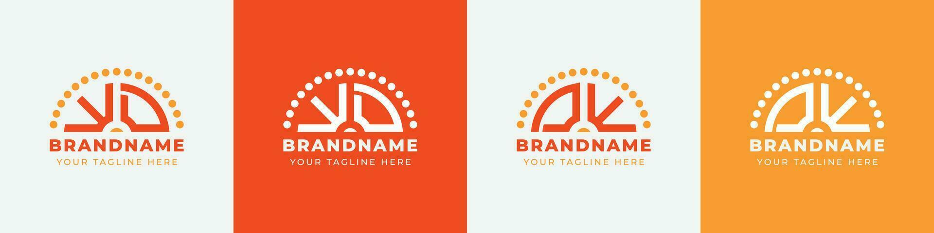 Letter DW and WD Sunrise  Logo Set, suitable for any business with DW or WD initials. vector