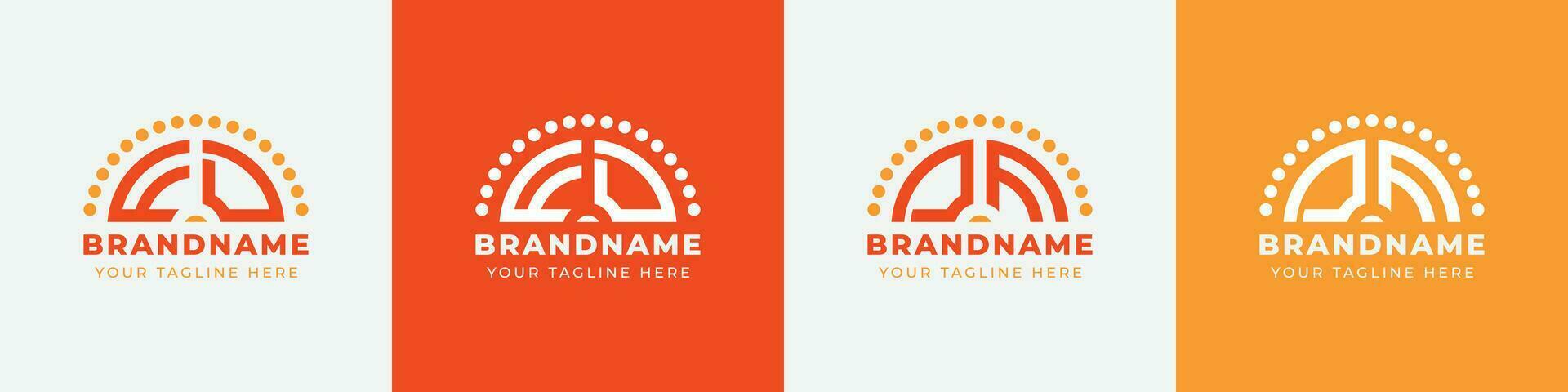 Letter DF and FD Sunrise  Logo Set, suitable for any business with DF or FD initials. vector