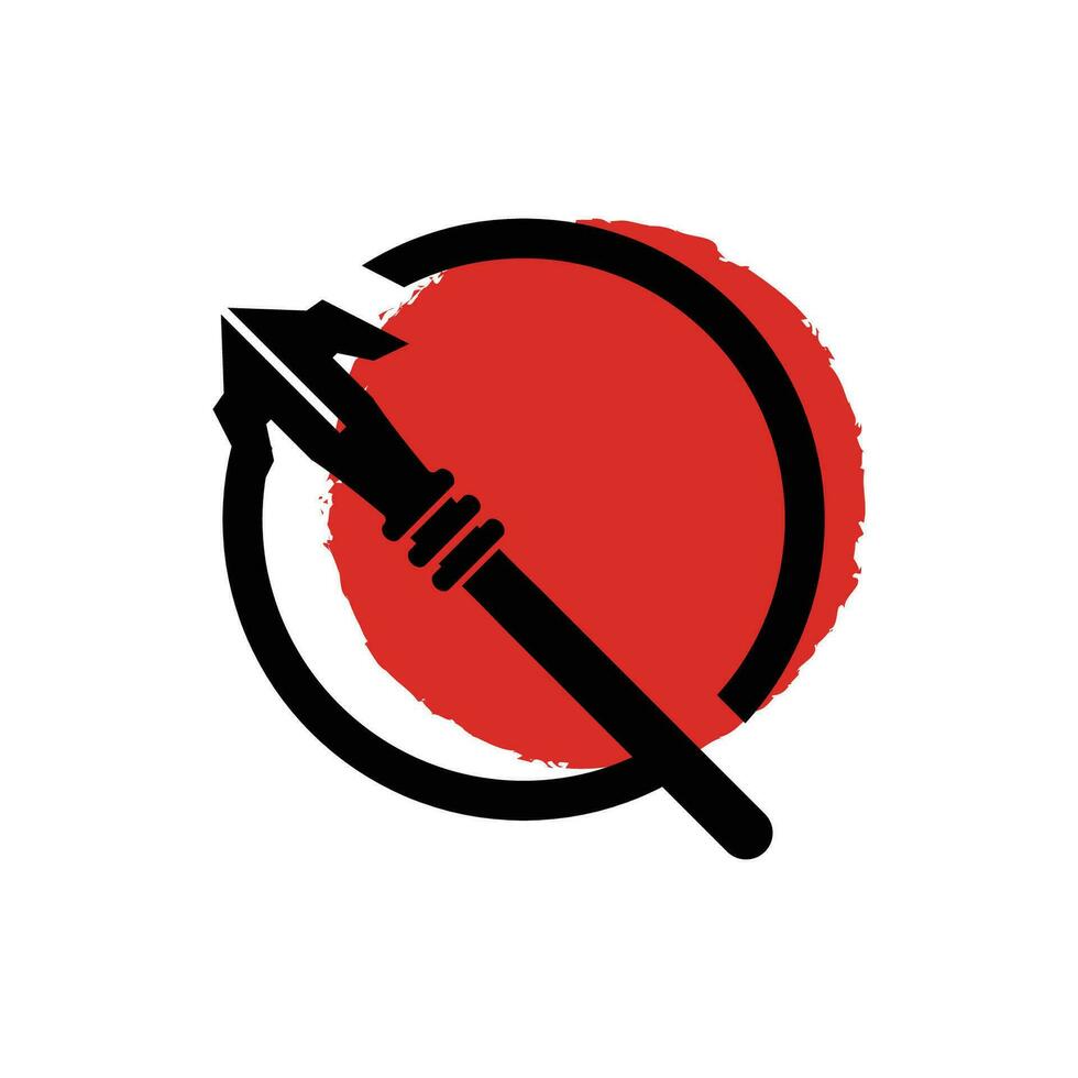 Arrowhead Spear Logo, Arrow Hunting Hipster Weapon Design, Vector Illustration Template