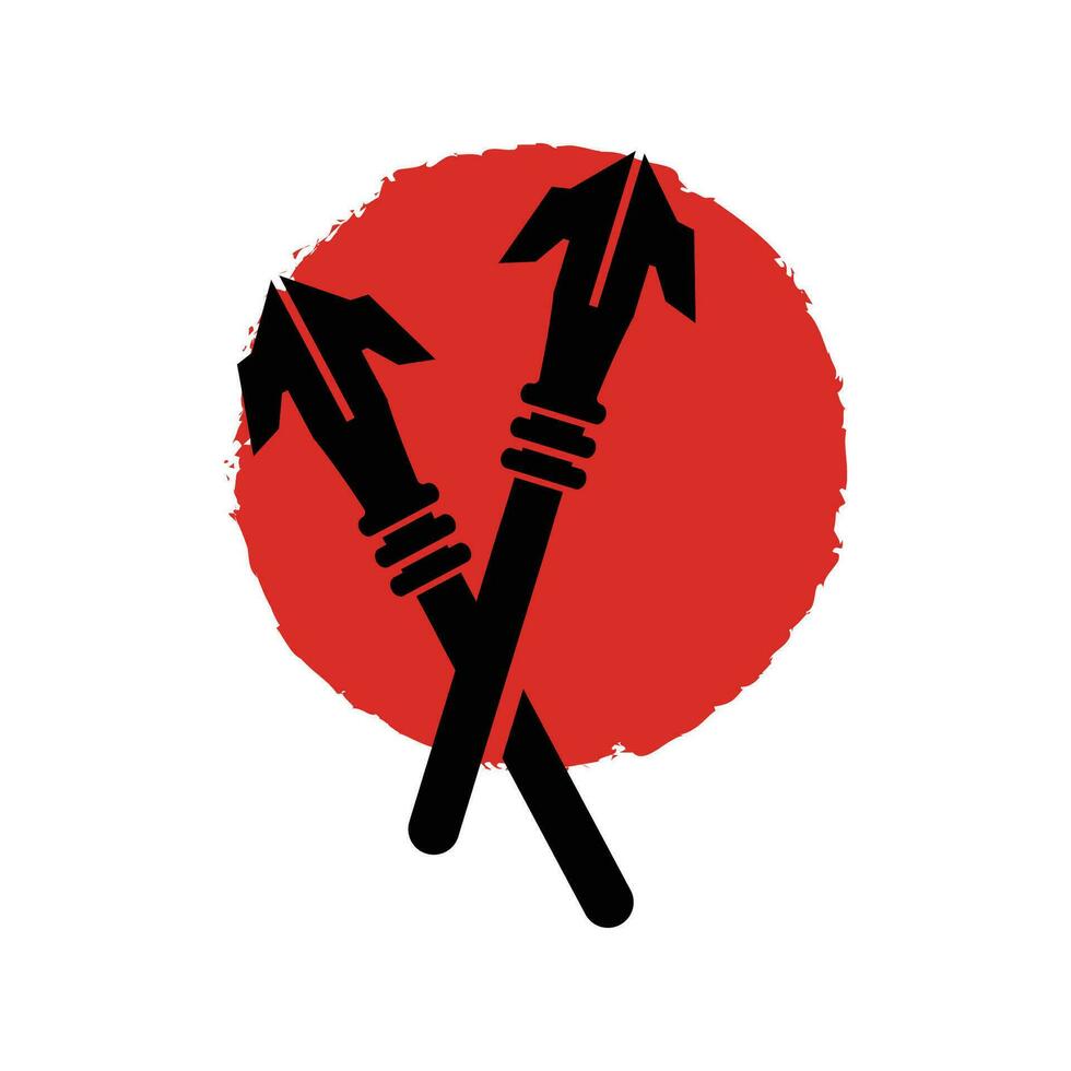 Arrowhead Spear Logo, Arrow Hunting Hipster Weapon Design, Vector Illustration Template