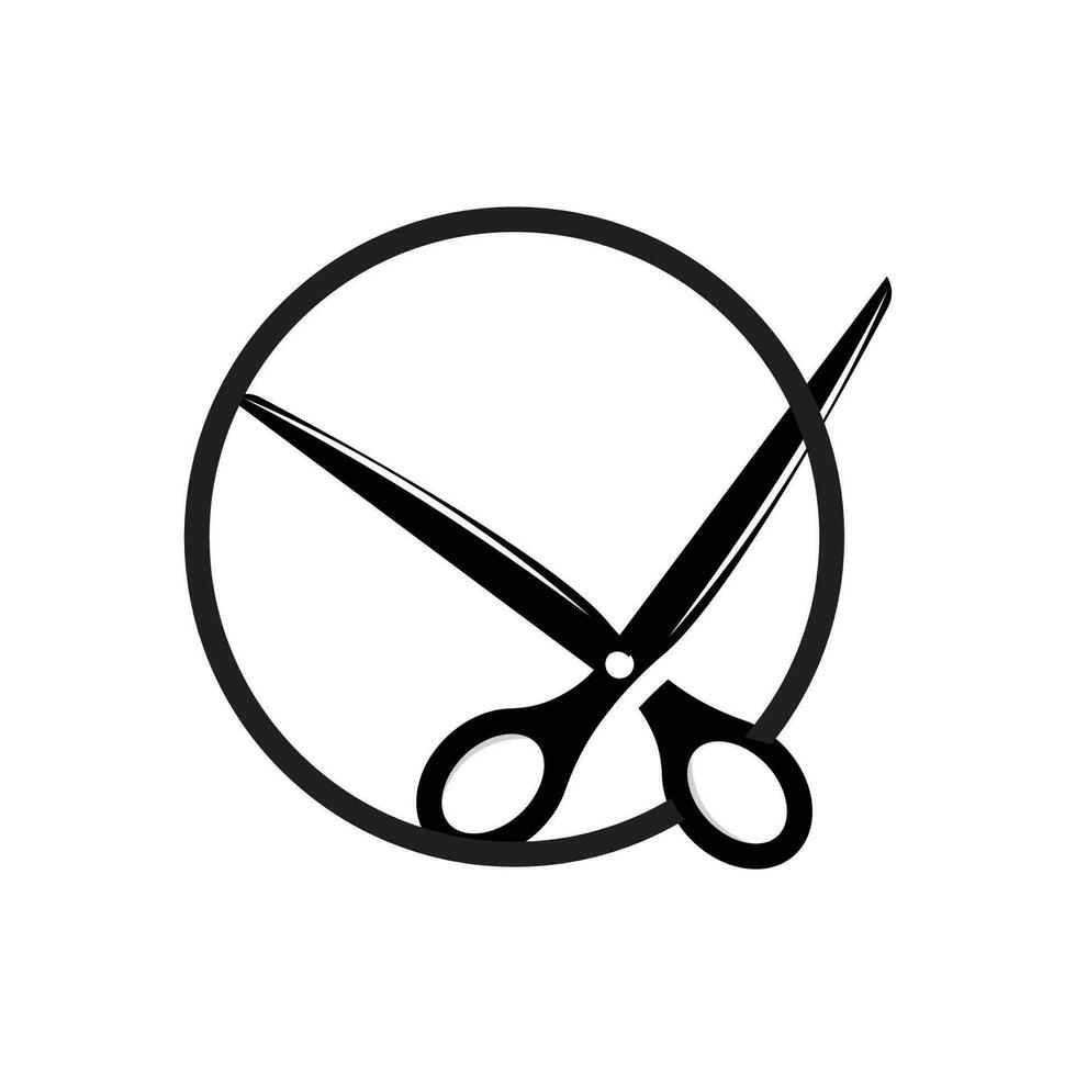 Scissors Logo, Shaver Vector, Simple Barber Shop Design, Icon, Background, Symbol, Template vector