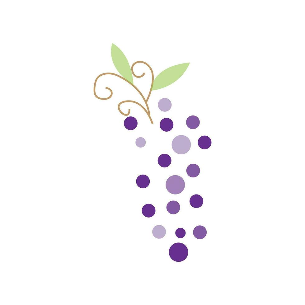 Grape Logo, Garden Vector, Fresh Purple Fruit, Wine Brand Design, Simple Illustration Template vector