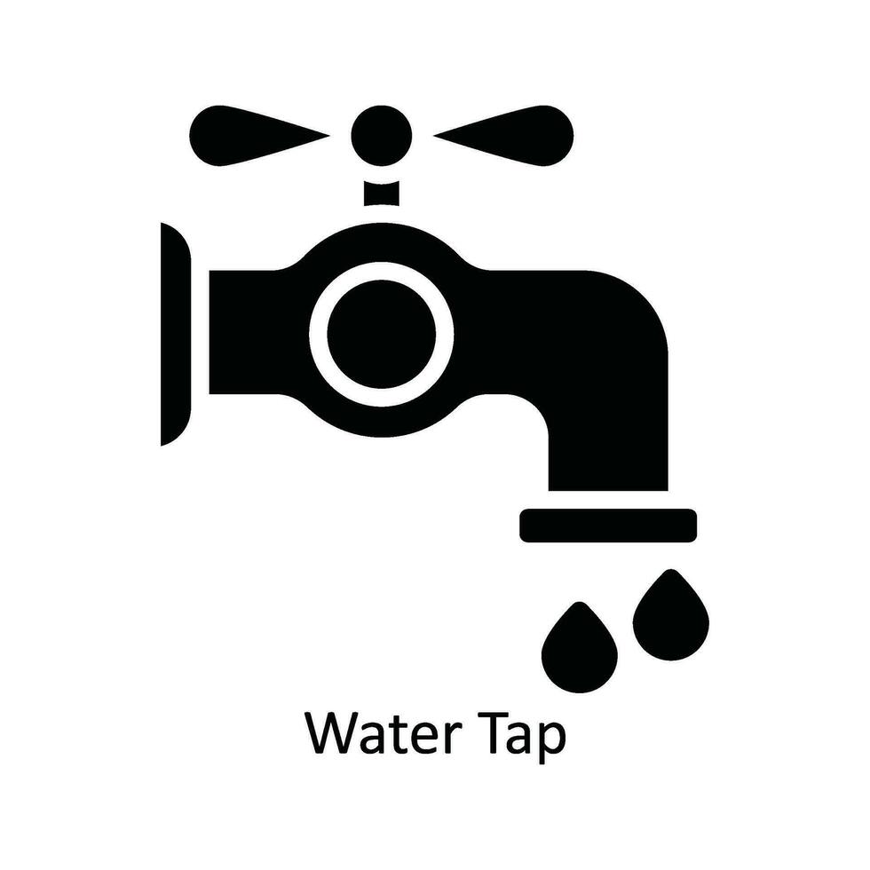 Water Tap  Vector Solid Icon Design illustration. Nature and ecology Symbol on White background EPS 10 File