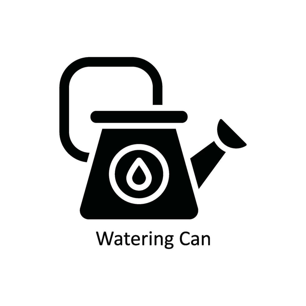 Watering Can Vector Solid Icon Design illustration. Nature and ecology Symbol on White background EPS 10 File