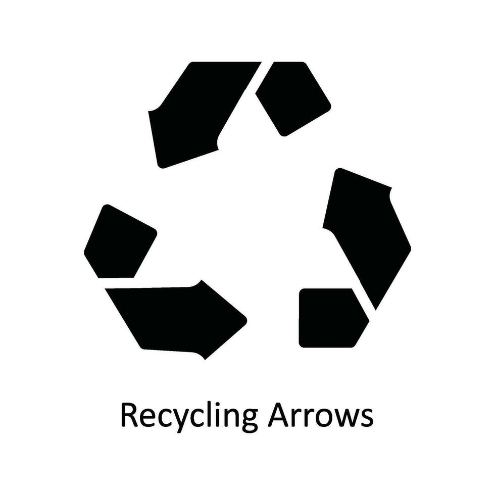 Recycling Arrows Vector Solid Icon Design illustration. Nature and ecology Symbol on White background EPS 10 File