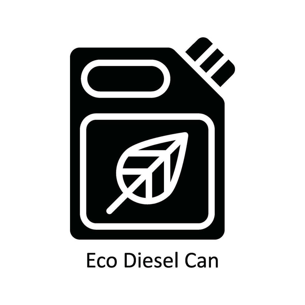 Eco Diesel Can  Vector Solid Icon Design illustration. Nature and ecology Symbol on White background EPS 10 File