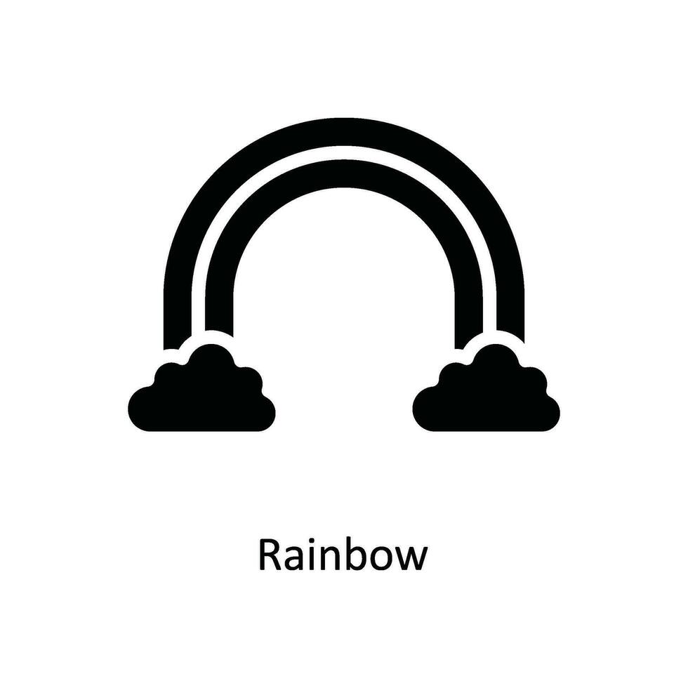 Rainbow Vector Solid Icon Design illustration. Nature and ecology Symbol on White background EPS 10 File