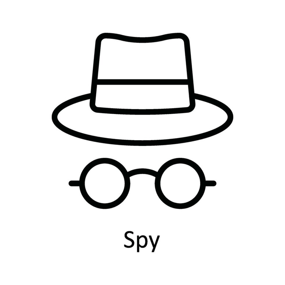 espía vector contorno icono diseño ilustración. ciber seguridad símbolo en blanco antecedentes eps 10 archivo