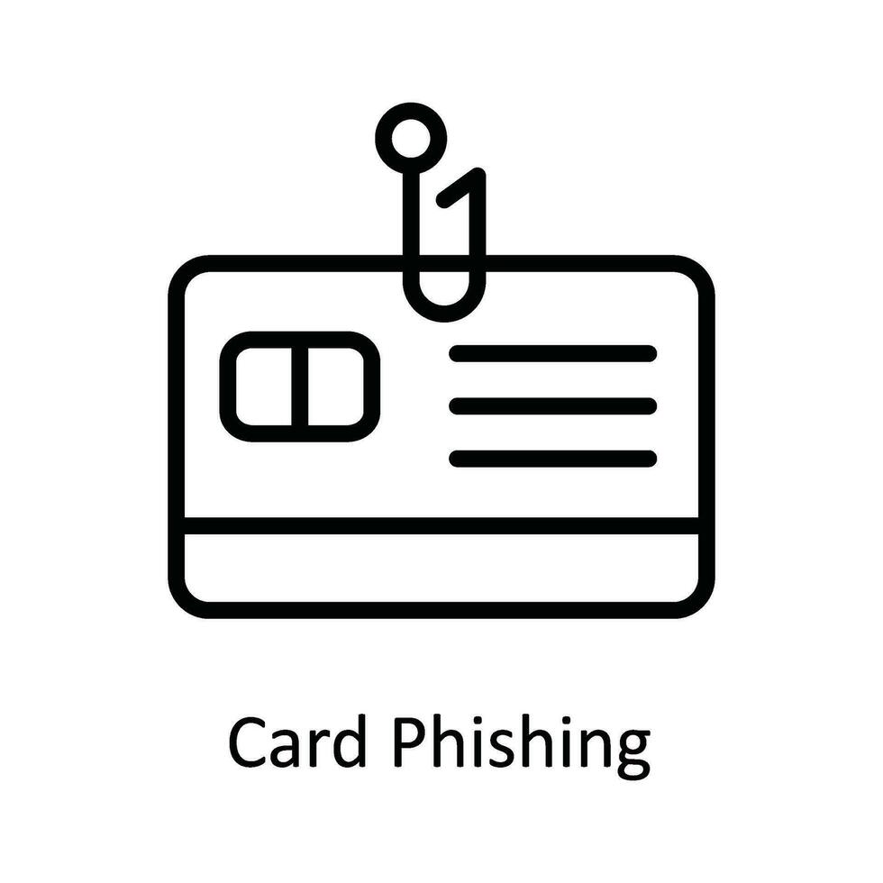 Card Phishing Vector  outline Icon Design illustration. Cyber security  Symbol on White background EPS 10 File