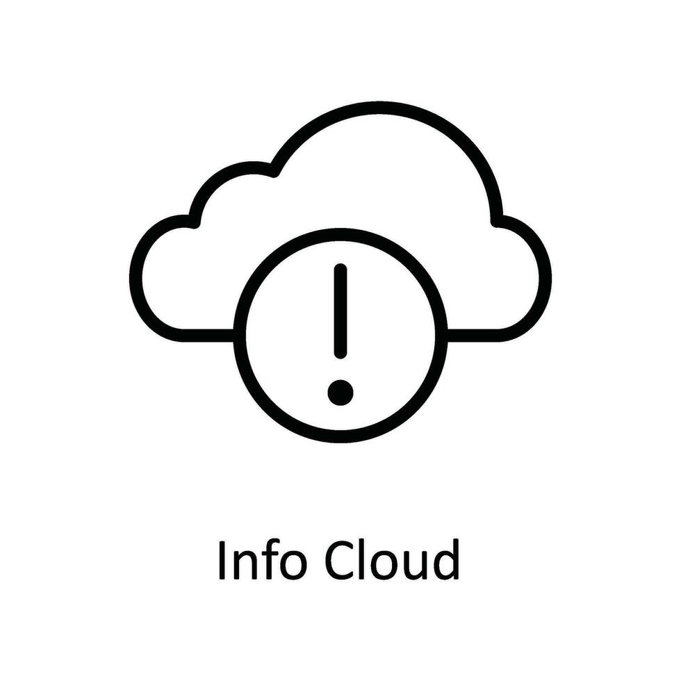 Info Cloud Vector  outline Icon Design illustration. Cyber security  Symbol on White background EPS 10 File