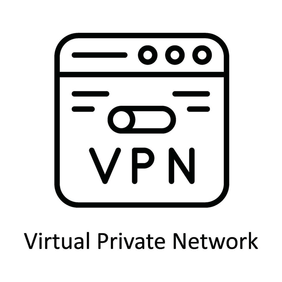 Virtual Private Network Vector  outline Icon Design illustration. Cyber security  Symbol on White background EPS 10 File