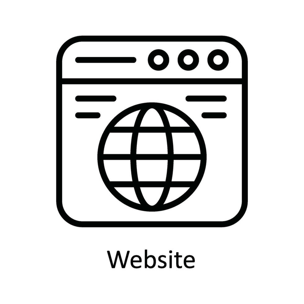sitio web vector contorno icono diseño ilustración. ciber seguridad símbolo en blanco antecedentes eps 10 archivo