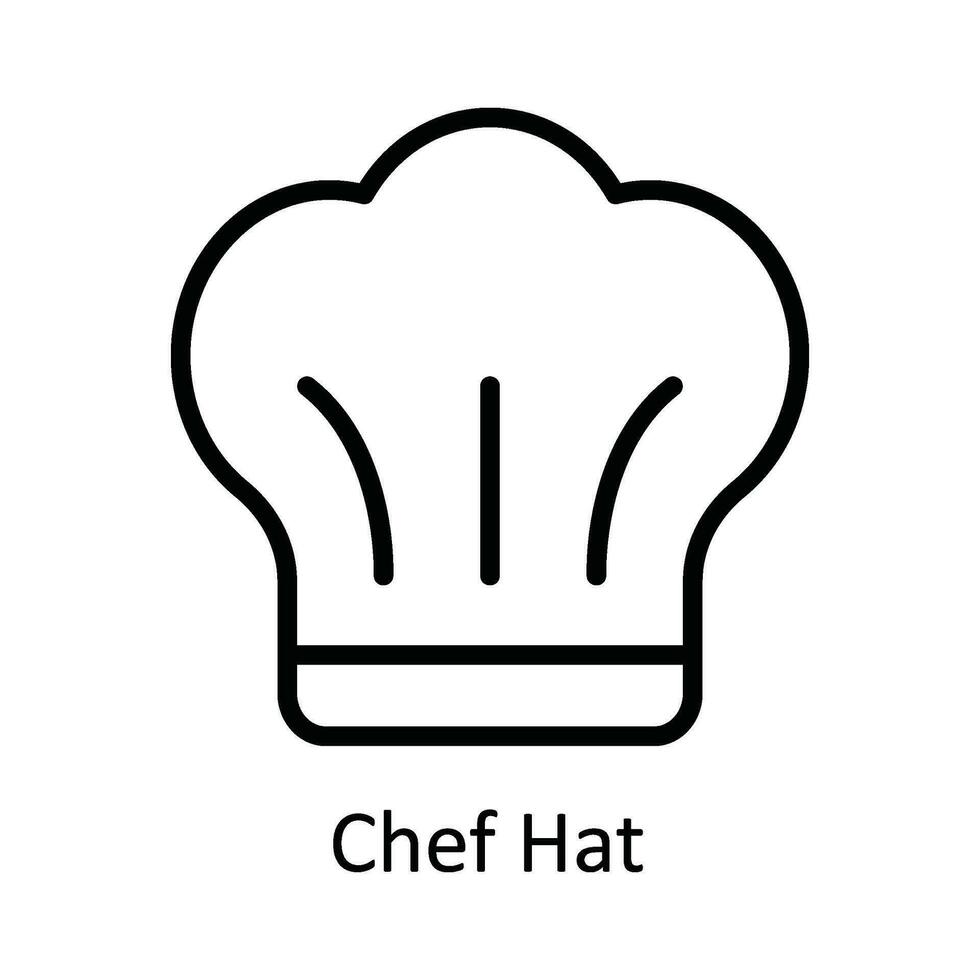 Chef Hat Vector outline Icon Design illustration. Kitchen and home  Symbol on White background EPS 10 File