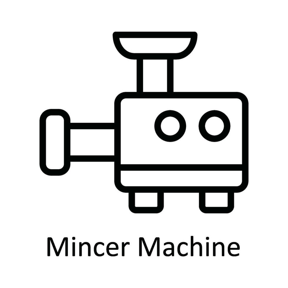 Mincer Machine Vector outline Icon Design illustration. Kitchen and home  Symbol on White background EPS 10 File