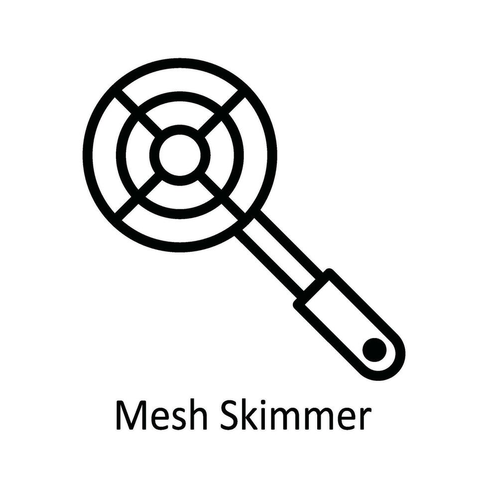 Mesh Skimmer Vector outline Icon Design illustration. Kitchen and home  Symbol on White background EPS 10 File