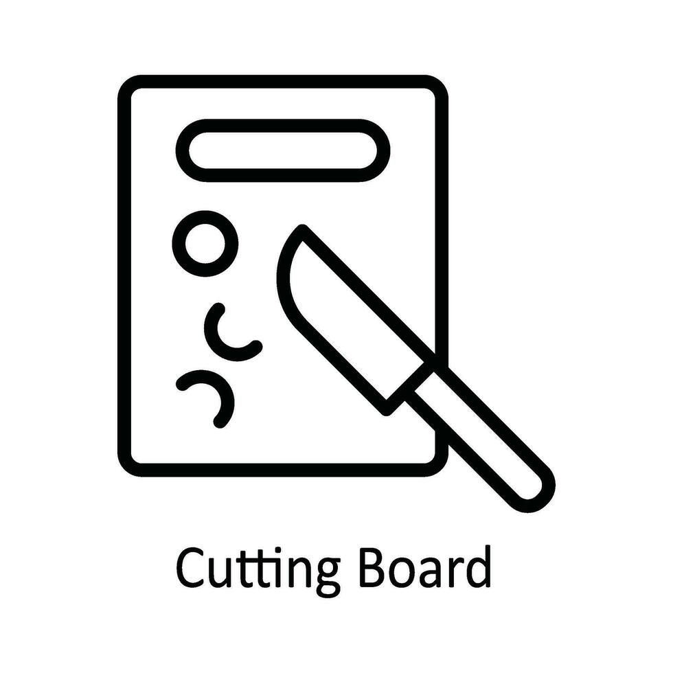 Cutting Board Vector outline Icon Design illustration. Kitchen and home  Symbol on White background EPS 10 File