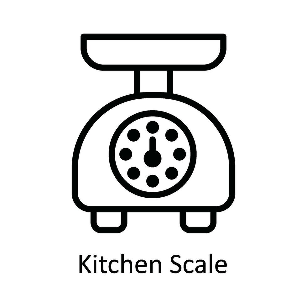 Kitchen Scale Vector outline Icon Design illustration. Kitchen and home  Symbol on White background EPS 10 File